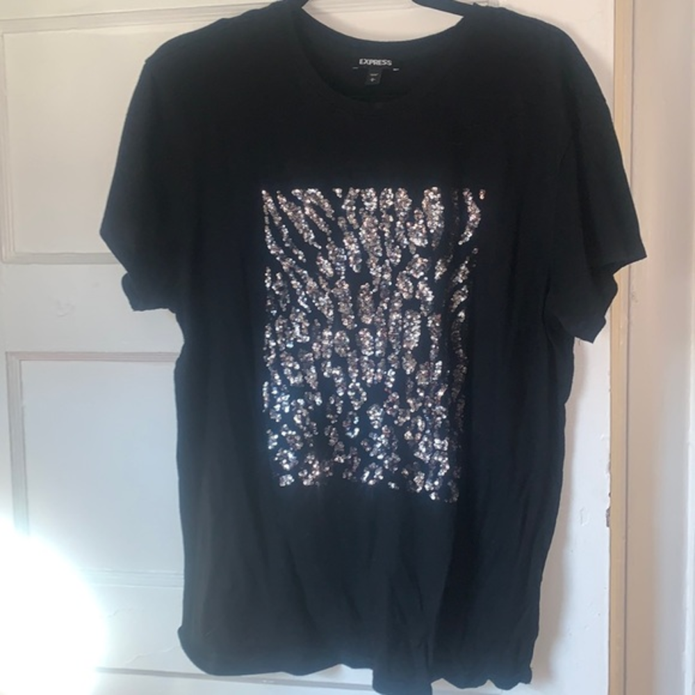 Express sequined tee - Picture 1 of 3